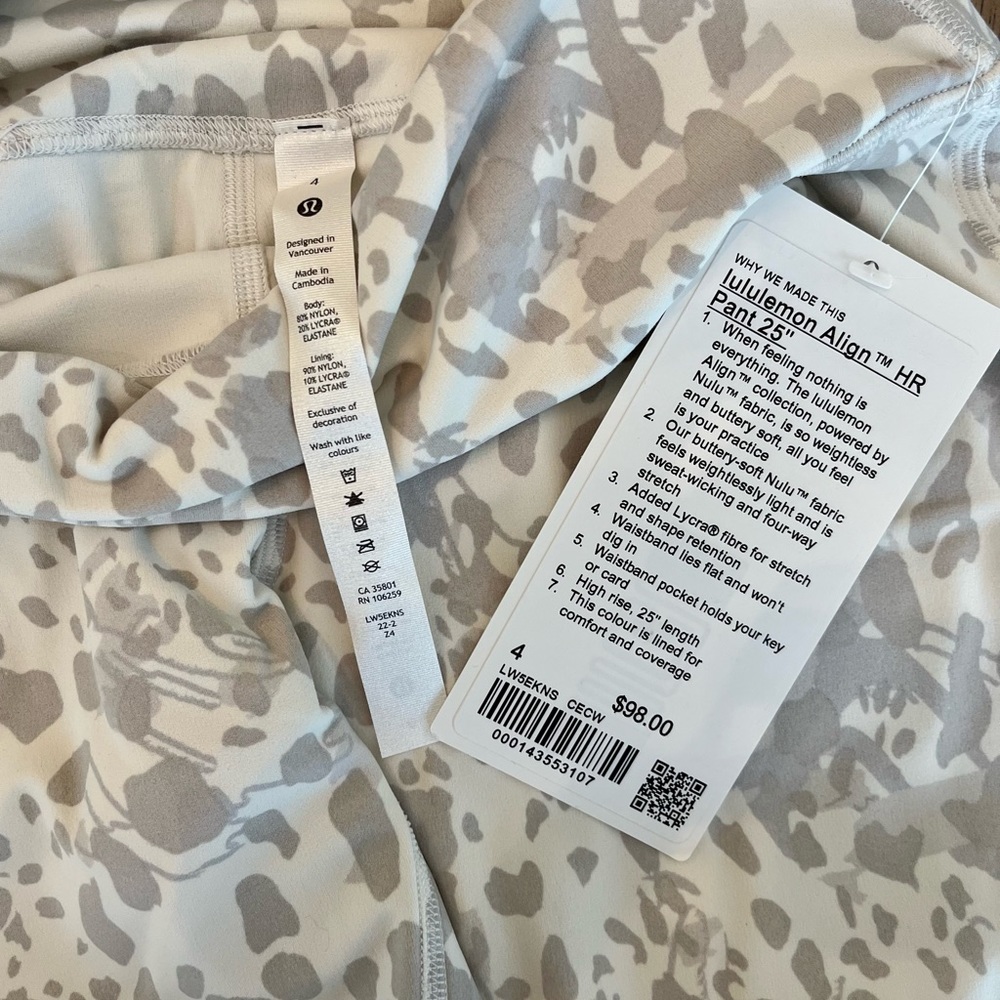 NWT Lululemon Align Leggings - Size 4 - Picture 3 of 3